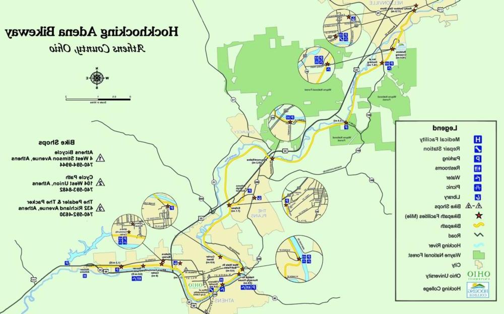 hockhocking Adena Bikeway map