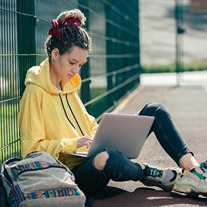 Student on laptop